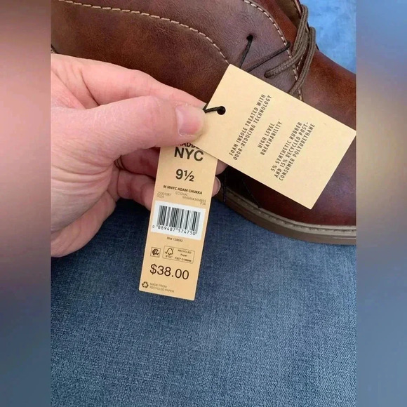 Men’s Madden NYC Brown Faux Leather Lace Up Adam Dress Up Chukka Boot Size 9.5 - Picture 9 of 10